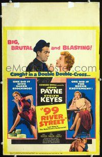 6p082 99 RIVER STREET WC '53 John Payne with sexy double-crossing Evelyn Keyes & Peggie Castle!