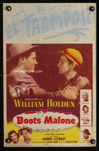 6p115 BOOTS MALONE WC '51 close up of William Holden with young horse jockey Johnny Stewart!