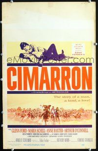6p130 CIMARRON WC '60 directed by Anthony Mann, Glenn Ford, Maria Schell, cool artwork!