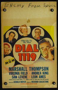 6p143 DIAL 1119 WC '50 Virginia Field, Marshall Thompson, film noir, cool rotary phone design!