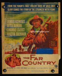 6p150 FAR COUNTRY WC '55 cool art of James Stewart with rifle, directed by Anthony Mann!