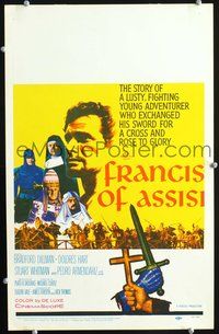 6p157 FRANCIS OF ASSISI WC '61 Michael Curtiz's story of a young adventurer in the Crusades!