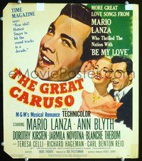 6p166 GREAT CARUSO WC '51 huge close up headshot of Mario Lanza & with pretty Ann Blyth!