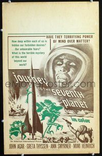 6p188 JOURNEY TO THE SEVENTH PLANET Benton WC '61 they have terryfing powers of mind over matter!