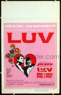 6p198 LUV WC '67 Clive Donner, Jack Lemmon, Peter Falk, Elaine May, flower-power artwork!