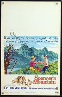 6p252 SPENCER'S MOUNTAIN WC '63 James MacArthur leans about love from Mimsy Farmer, Earl Hamner