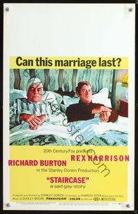 6p253 STAIRCASE WC '69 Rex Harrison & Richard Burton in a sad gay story!