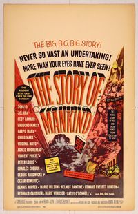 6p260 STORY OF MANKIND WC '57 Ronald Colman, the Marx Bros., the BIG BIG BIG story!