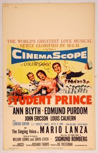 6p262 STUDENT PRINCE WC '54 art of pretty Ann Blyth singing with Edmund Purdom, romantic musical!