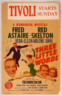 6p283 THREE LITTLE WORDS WC '50 art of Fred Astaire, Red Skelton & super sexy dancing Vera-Ellen!