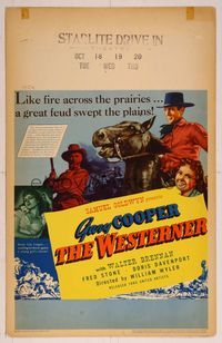 6p291 WESTERNER WC '40 cowboy Gary Cooper on horseback, Walter Brennan