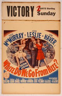 6p293 WHERE DO WE GO FROM HERE WC '45 Fred MacMurray, Joan Leslie & June Haver in odd war fantasy!