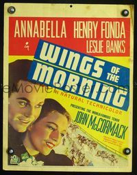 6p301 WINGS OF THE MORNING WC '37 Henry Fonda, Annabella + cool horse racing artwork!