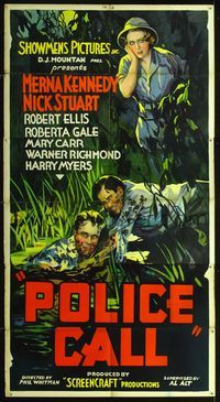 6r036 POLICE CALL 3sh '33 Nick Stuart, who looks like Bruce Hershenson, saves man in swamp!