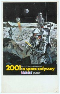 6r001 2001: A SPACE ODYSSEY Cinerama mini WC '68 Stanley Kubrick, art of men on moon by Bob McCall!