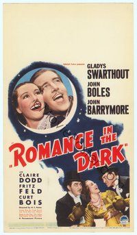 6r021 ROMANCE IN THE DARK mini WC '38 John Boles & John Barrymore w/boxing gloves, Gladys Swarthout
