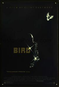 6s088 BIRD 1sh '88 directed by Clint Eastwood, biography of jazz legend Charlie Parker!