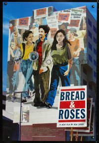 6s110 BREAD & ROSES 1sh '00 Adrien Brody, Monica Rivas, cool mural design!