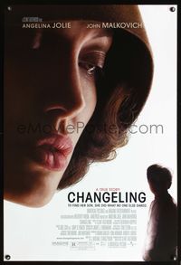 6s132 CHANGELING DS 1sh '08 extreme close-up of Angelina Jolie, Clint Eastwood directed!
