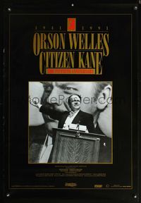 6s138 CITIZEN KANE video 1sh R91 some called Orson Welles a hero, others called him a heel!