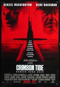 6s146 CRIMSON TIDE DS advance 1sh '95 Denzel Washington, Gene Hackman, cool submarine image!