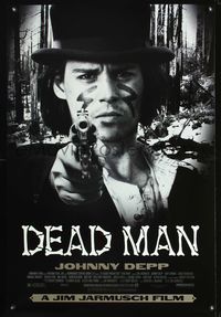 6s160 DEAD MAN 1sh '96 great image of Johnny Depp pointing gun, Jim Jarmusch weird western!
