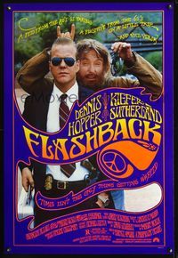 6s206 FLASHBACK 1sh '90 hippie Dennis Hopper & uptight Kiefer Sutherland!