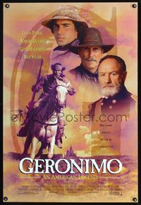 6s220 GERONIMO int'l 1sh '93 Walter Hill, great image of Native American Wes Studi on horse!