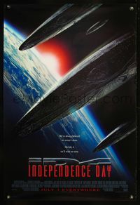 6s277 INDEPENDENCE DAY style B advance 1sh '96 image of enormous alien ships falling to Earth!