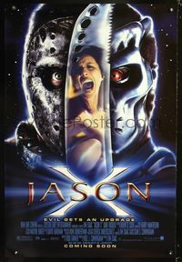 6s295 JASON X advance 1sh '01 James Isaac directed, Kane Hodder, Lexa Doig, evil gets an upgrade!