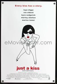 6s308 JUST A KISS white style 1sh '02 Fisher Stevens directed, every kiss has a story!