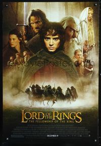 6s350 LORD OF THE RINGS: THE FELLOWSHIP OF THE RING DS cast advance 1sh '01 J.R.R. Tolkien!