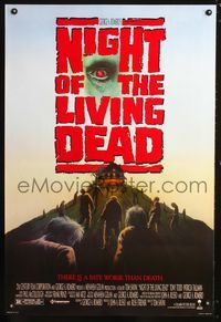 6s408 NIGHT OF THE LIVING DEAD 1sh '90 Tom Savini directed, George Romero, Patricia Tallman!