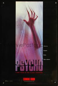6s447 PSYCHO DS teaser int'l 1sh '98 Hitchcock re-make, cool image of victim behind shower curtain!