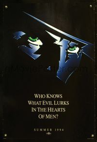 6s486 SHADOW DS teaser 1sh '94 Alec Baldwin knows what evil lurks in the hearts of men!