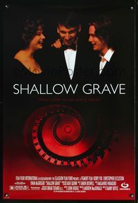 6s488 SHALLOW GRAVE 1sh '95 cool image of Ewan McGregor & Kerry Fox, directed by Danny Boyle!