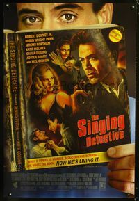 6s499 SINGING DETECTIVE 1sh '03 Robert Downey Jr., Robin Wright Penn, cool image of pulp novel!