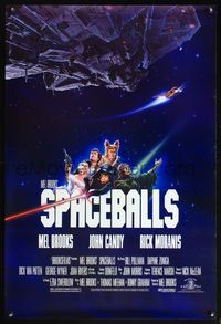 6s513 SPACEBALLS 1sh '87 best Mel Brooks sci-fi Star Wars spoof, John Candy, Pullman, Moranis!