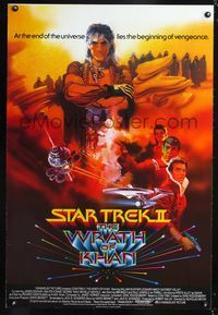 6s518 STAR TREK II English 1sh '82 The Wrath of Khan, Leonard Nimoy, William Shatner, Peak art!