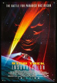 6s523 STAR TREK: INSURRECTION DS advance 1sh '98 Patrick Stewart as Captain Jean-Luc Picard!