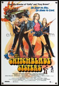 6s536 SWITCHBLADE SISTERS DS 1sh R96 classic wildest girl gang artwork image!