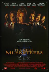 6s554 THREE MUSKETEERS int'l 1sh '93 Walt Disney, Charlie Sheen, Kiefer Sutherland, Chris O'Donnell!