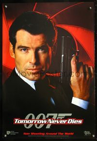 6s562 TOMORROW NEVER DIES DS int'l teaser 1sh '97 close image of Pierce Brosnan as James Bond 007!