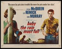 6t036 BABY THE RAIN MUST FALL 1/2sh '65 Steve McQueen gets in trouble & gets under Remick's skin!