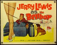 6t053 BELLBOY style B 1/2sh '60 wacky art of Jerry Lewis, dog leash, luggage & sexy legs!
