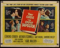 6t196 GREAT IMPOSTOR 1/2sh '61 Tony Curtis as Waldo DeMara, who faked being a doctor, warden & more