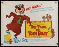 6t215 HEY THERE IT'S YOGI BEAR 1/2sh '64 Hanna-Barbera, Yogi's first full-length feature!