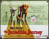 6t248 INCREDIBLE JOURNEY 1/2sh '63 great adventure art of Walt Disney animals!