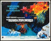 6t256 ISLAND AT THE TOP OF THE WORLD 1/2sh '74 Disney's adventure beyond imagination, cool art!