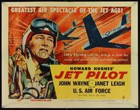 6t261 JET PILOT 1/2sh '57 John Wayne flies with the Screaming Eagles, Janet Leigh, Howard Hughes